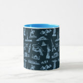 Mug Motif de voyage dans le motif de bleus (Centre)
