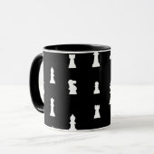 Mug motif d'échecs - noir et blanc (Devant gauche)