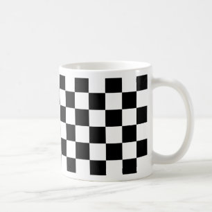 Mug motif d'échiquier noir et blanc