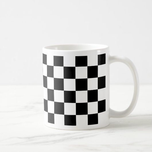 Mug motif d'échiquier noir et blanc (Droite)