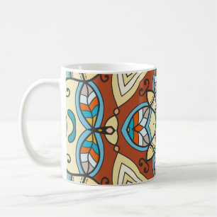 Mug Motif décoratif dessiné à la main sans couture. A