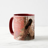 Mug Motif décoratif floral arabe romantique. (Devant gauche)
