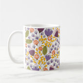Mug Motif décoratif floral violet et jaune (Gauche)