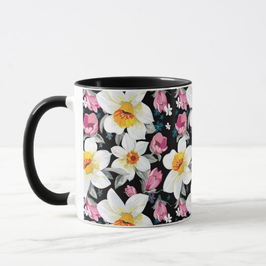Mug Motif d'élégance avec des fleurs de narcisse (Gauche)