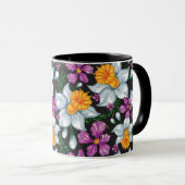 Mug Motif d'élégance avec les fleurs 2 de narcisse (Devant droit)