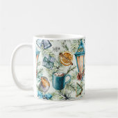Mug Motif d'éléments de Noël à l'aquarelle sarcelle (Gauche)