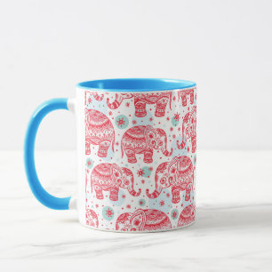 Mug Motif d'éléphant rouge