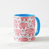 Mug Motif d'éléphant rouge (Devant droit)