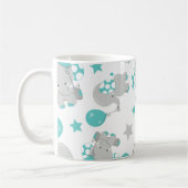 Mug Motif D'Eléphants, Eléphants Mignons, Votre Nom (Gauche)