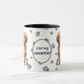 Mug Motif d'empreinte de patte de chien Cavapoo que j' (Centre)