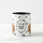 Mug Motif d'empreinte de patte de Cockapoo que j'aime (Centre)