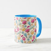 Mug Motif d'enfant de Kawaii avec des griffonnages (Devant droit)
