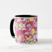Mug Motif d'enfant de Kawaii avec les griffonnages (Devant gauche)