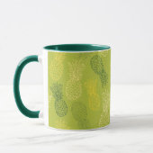 Mug Motif d'ensemble d'ananas sur le vert (Gauche)