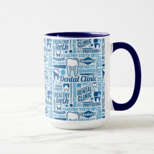 Mug Motif dentaire bleu de clinique (Droite)