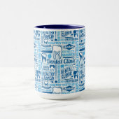 Mug Motif dentaire bleu de clinique (Centre)