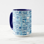 Mug Motif dentaire bleu de clinique (Devant gauche)