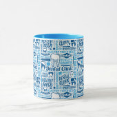 Mug Motif dentaire bleu de clinique (Centre)