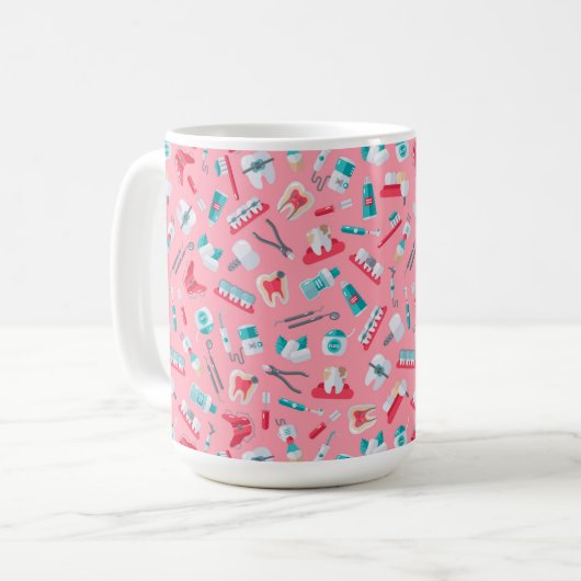 Mug Motif dentaire rose (Devant gauche)