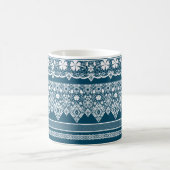 Mug Motif dentelle bleue . (Centre)