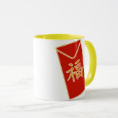 Mug Motif d'enveloppe rouge (Devant droit)