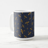Mug Motif des avions de guerre Spitfire sur Navy Blue (Devant gauche)