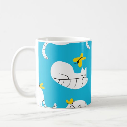 Mug Motif des chats et papillons (Gauche)