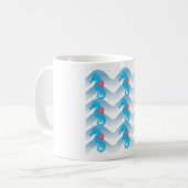 Mug Motif Des Chevaux De Mer Et Des Vagues Bleues (Devant gauche)