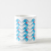 Mug Motif Des Chevaux De Mer Et Des Vagues Bleues (Centre)