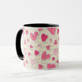 Mug Motif des coeurs (Devant gauche)