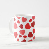 Mug Motif Des Coeurs, Coeurs Rouges, Votre Nom (Devant gauche)