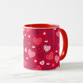 Mug Motif des coeurs de la Saint-Valentin rouge (Devant droit)