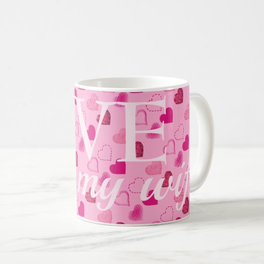 Mug Motif des Coeurs modernes (Devant droit)