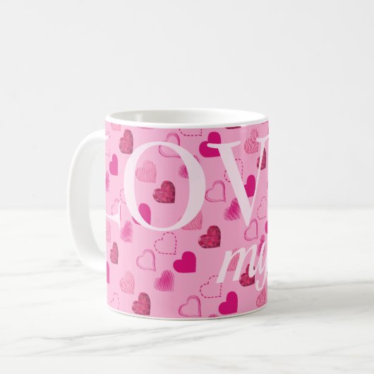 Mug Motif des Coeurs modernes (Devant gauche)