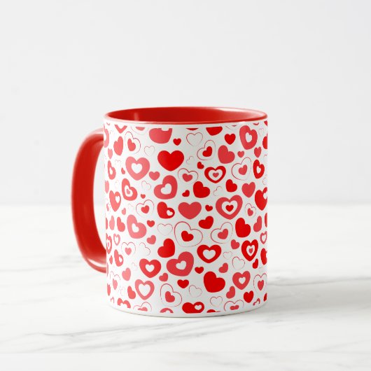 Mug Motif des Coeurs rouges de la Saint Valentin (Devant gauche)
