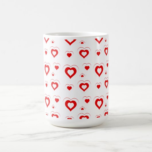 Mug Motif des Coeurs rouges et blancs G2 (Centre)