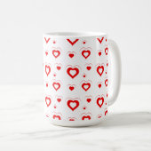 Mug Motif des Coeurs rouges et blancs G2 (Devant droit)