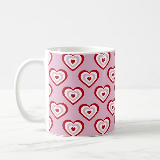 Mug Motif des Coeurs rouges roses (Gauche)