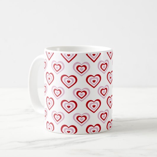 Mug Motif des Coeurs rouges roses (Devant gauche)