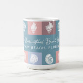 Mug Motif des coquillages de nom et d'emplacement pers (Centre)
