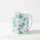 Mug Motif Des Eléphants Bleus, Eléphants Mignons, Étoi (Devant droit)