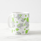 Mug Motif Des Eléphants, Eléphants Mignons - Grey Vert (Devant gauche)