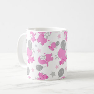 Mug Motif Des Eléphants Roses, Eléphants Mignons, Étoi