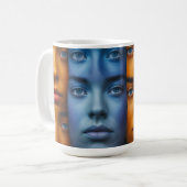 Mug Motif des faces colorées (Devant gauche)