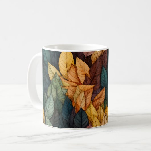 Mug Motif des feuilles d'automne colorées (Devant gauche)