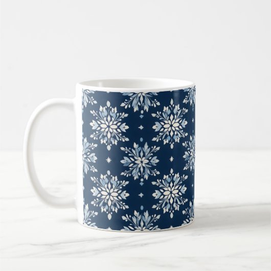 Mug Motif des flocons bleus (Gauche)