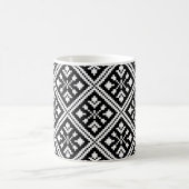 Mug Motif des flocons de neige de Noël noir et blanc (Centre)