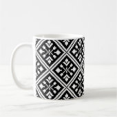 Mug Motif des flocons de neige de Noël noir et blanc (Gauche)