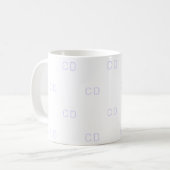 Mug Motif des initiales du monogramme violet blanc (Devant gauche)