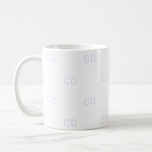 Mug Motif des initiales du monogramme violet blanc (Gauche)